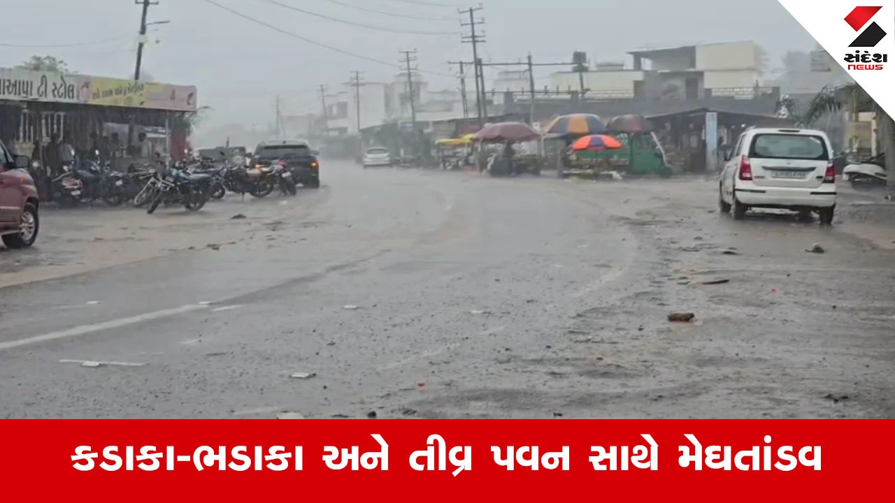 Gir Somnathમાં મેઘરાજાની ગાજવીજ સાથે ધમાકેદાર વાપસી, ઉના અને ગીર ગઢડા પંથકમાં ધોધમાર વરસાદ...
