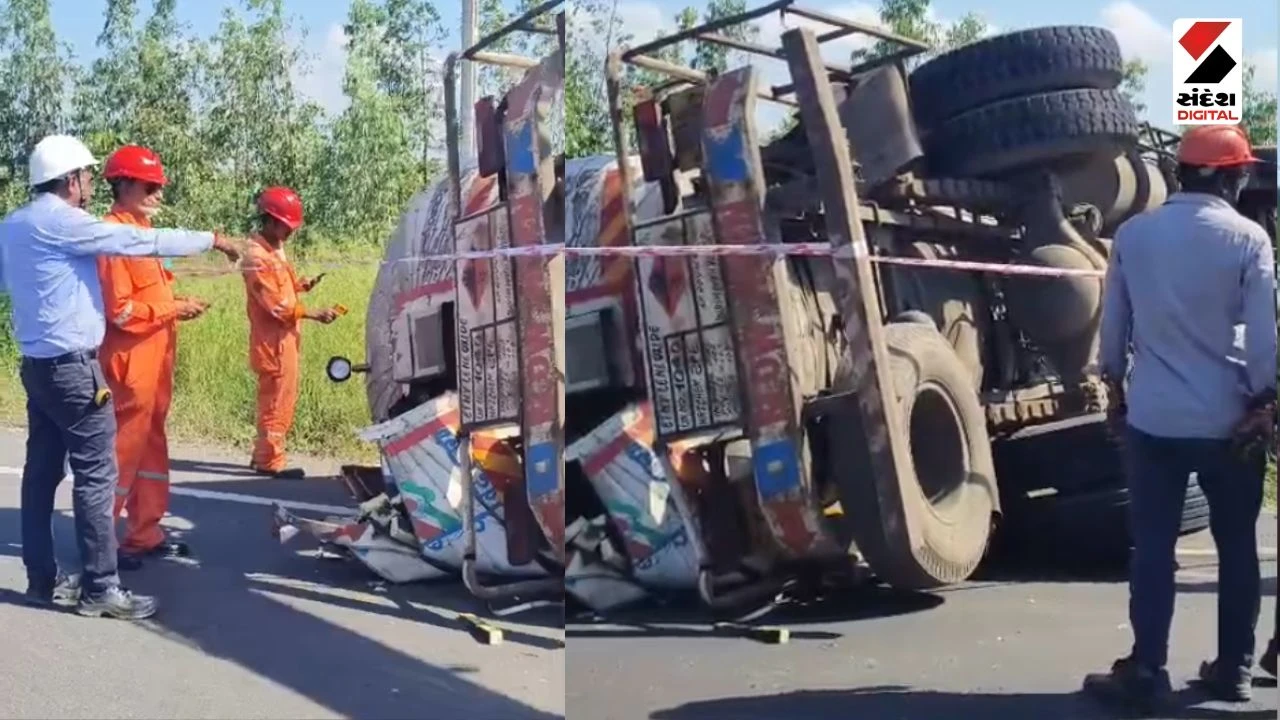 Bharuch News: Ethylene Oxide Tanker Overturns Near Peesad, Vagra