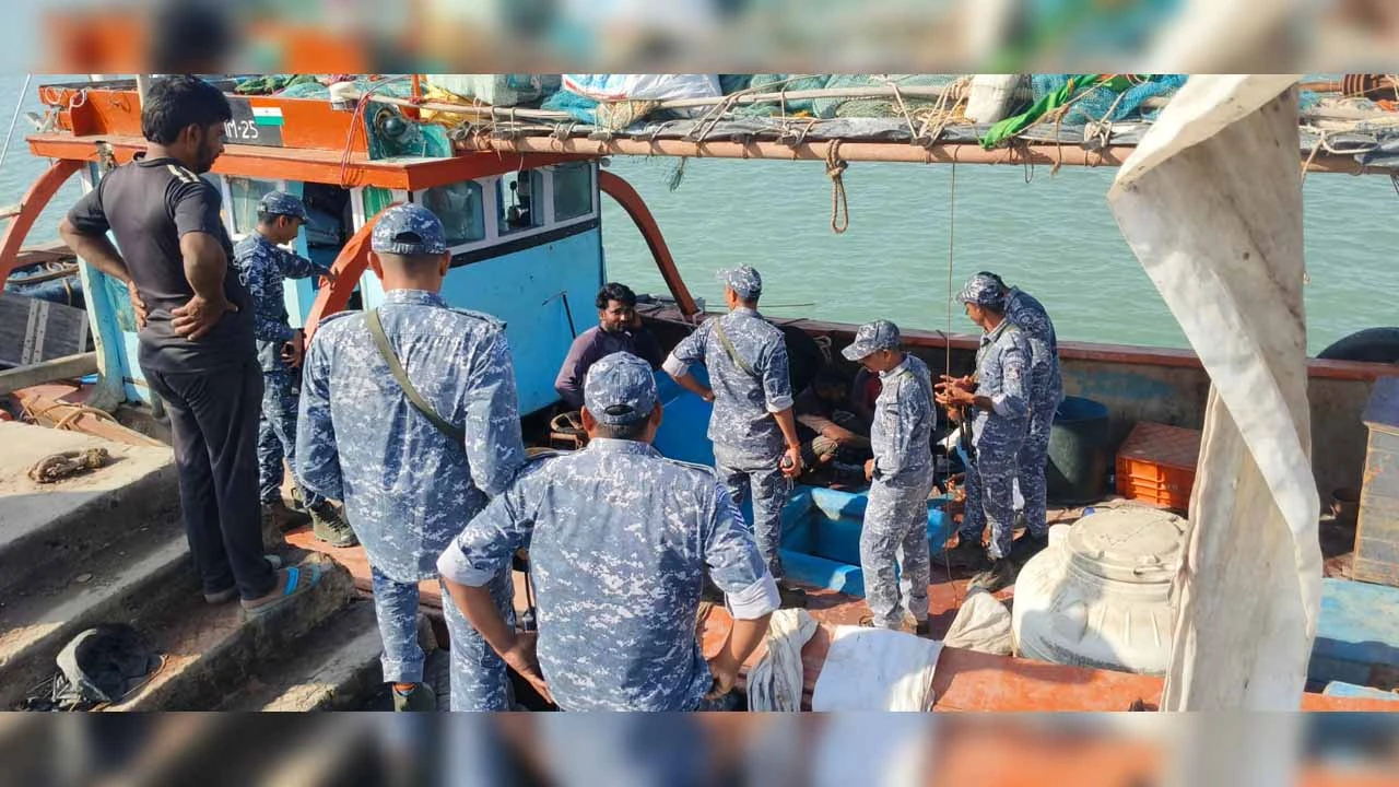 Security cordon along the maritime border of Kutch
