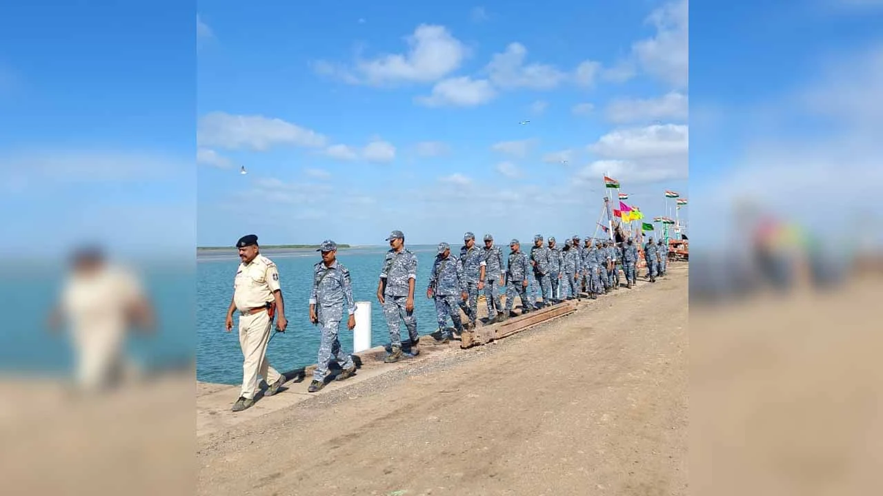 Security cordon along the maritime border of Kutch