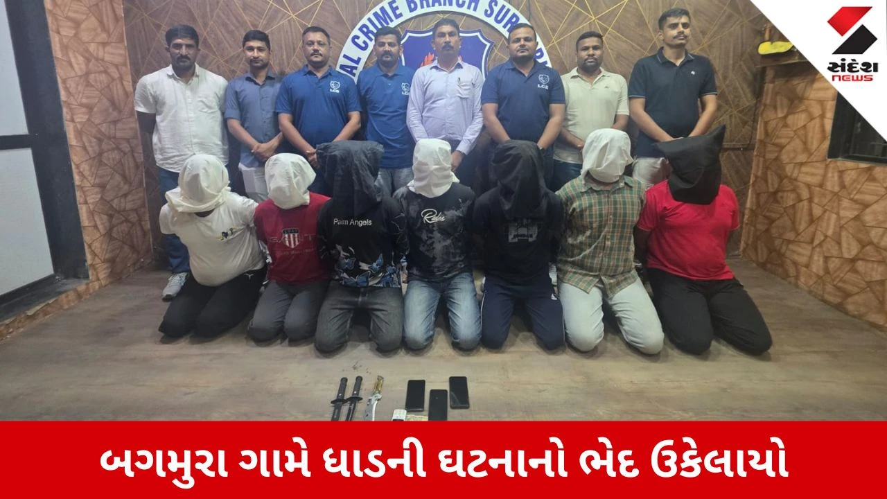 Surat News: પલસાણામાં મોબાઈલ અને રોકડ લૂંટનાર રીઢા આકાશ બહારે સહિત 7 ધાડપાડુ ઝડપાયા