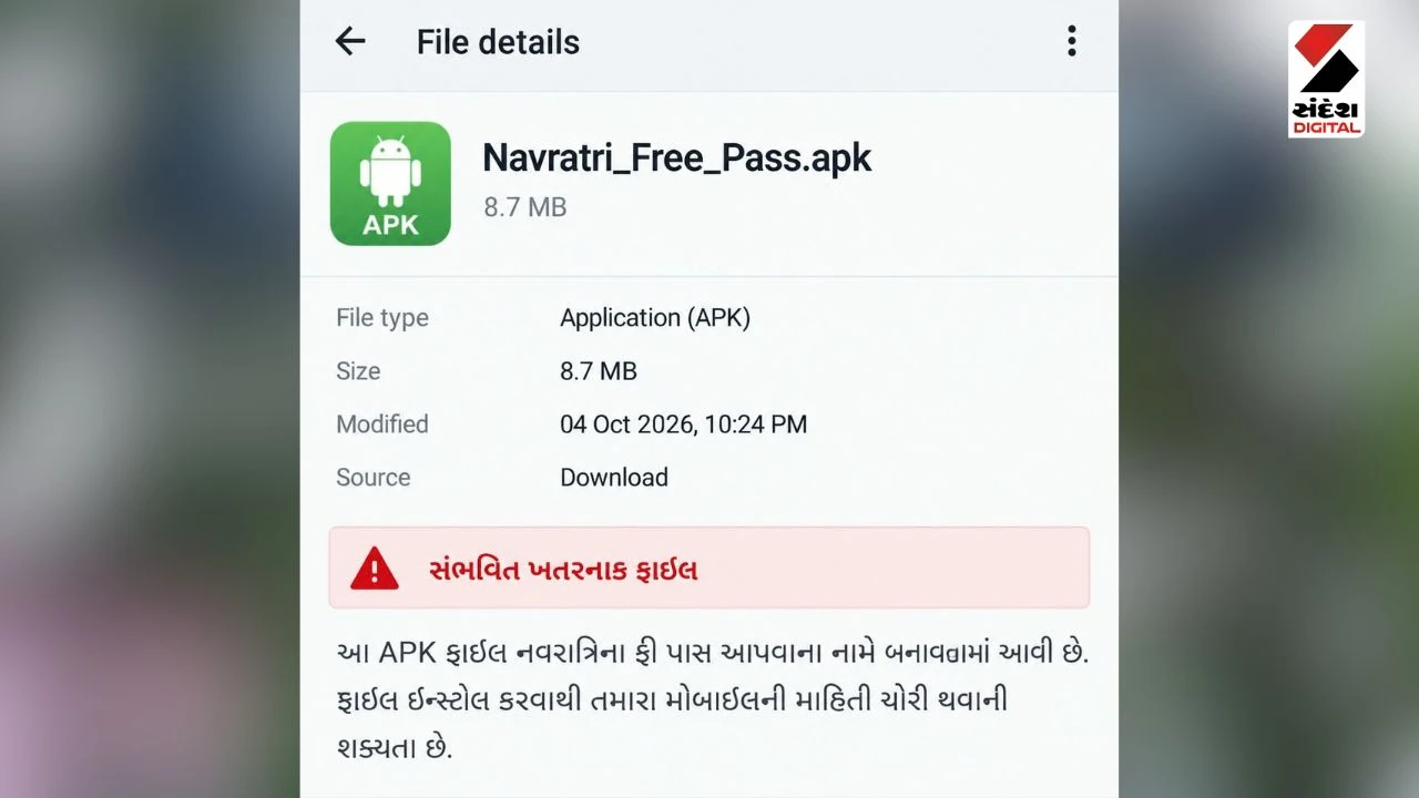 Navratri 2026: Free Garba Pass Cyber Scam: Beware of Fake APK Files