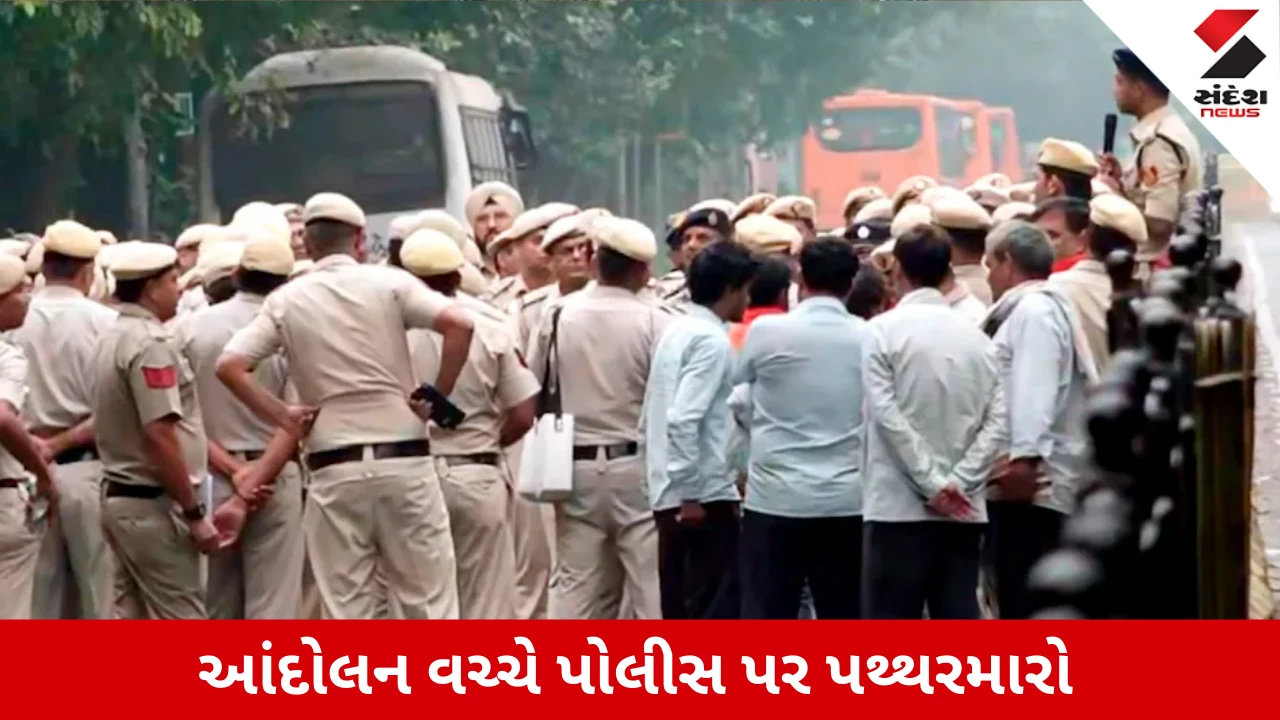 દિલ્હીમાં CJPના પ્રદર્શન દરમિયાન પોલીસ પર પથ્થરમારો