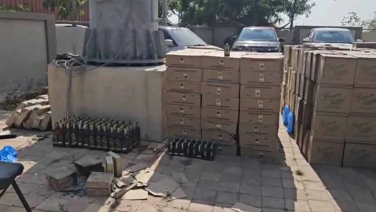 Police crackdown on bootleggers in Bhachau
