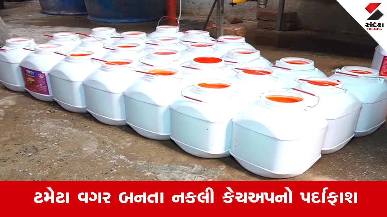 Ahmedabad News : બહેરામપુરાના એસ્ટેટમાં AMC હેલ્થ વિભાગના સપાટા, ટમેટા વગર બનેલા 2 ટન નકલી 'કેચઅપ'નો પર્દાફાશ.
