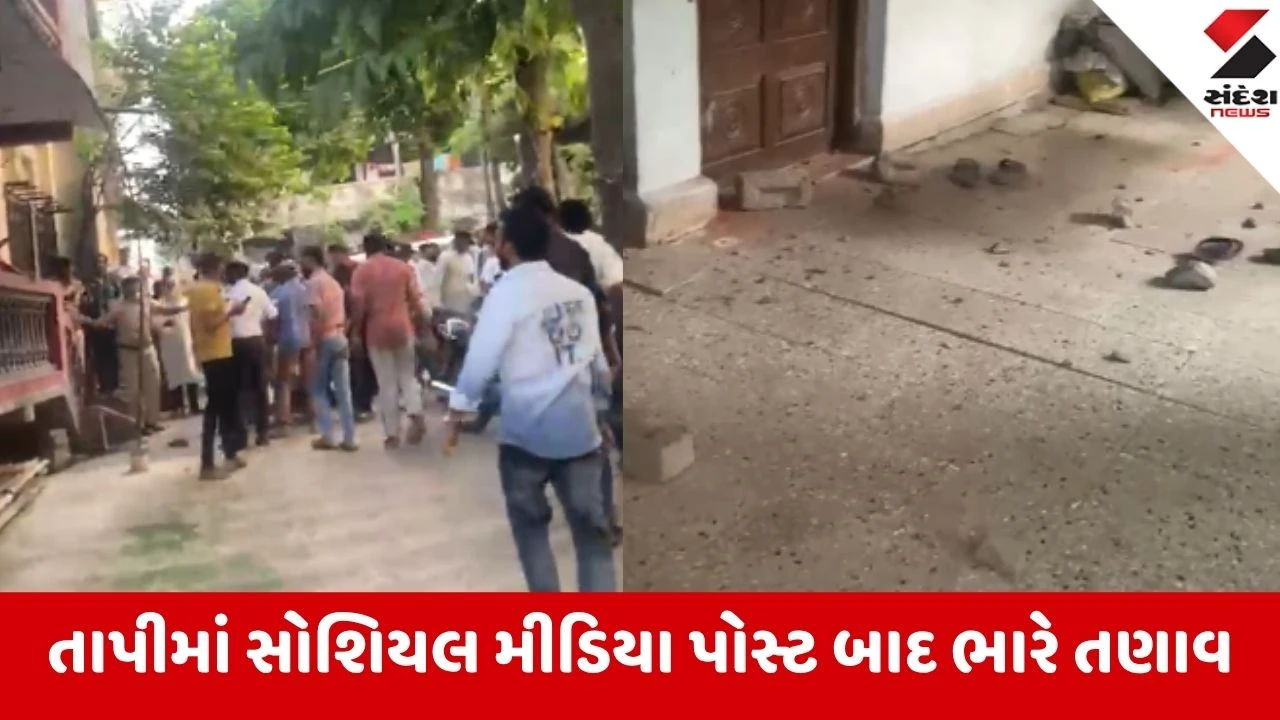 Tapi: નવરાત્રિ પર્વ પર વાંધાજનક પોસ્ટથી વિવાદ વકર્યો; કોમેન્ટ કરનારા યુવકના ઘર પર ટોળાનો પથ્થરમારો