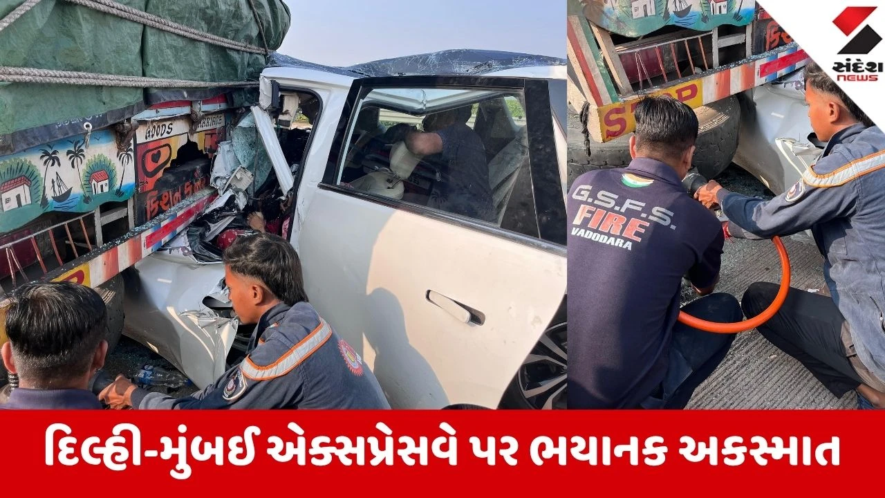 Vadodara: ઊભેલી ટ્રક પાછળ કાર ઘૂસી જતાં માતા-પુત્રીનું કમકમાટીભર્યું મોત, કટરથી કાર કાપી મૃતદેહ કઢાયા!