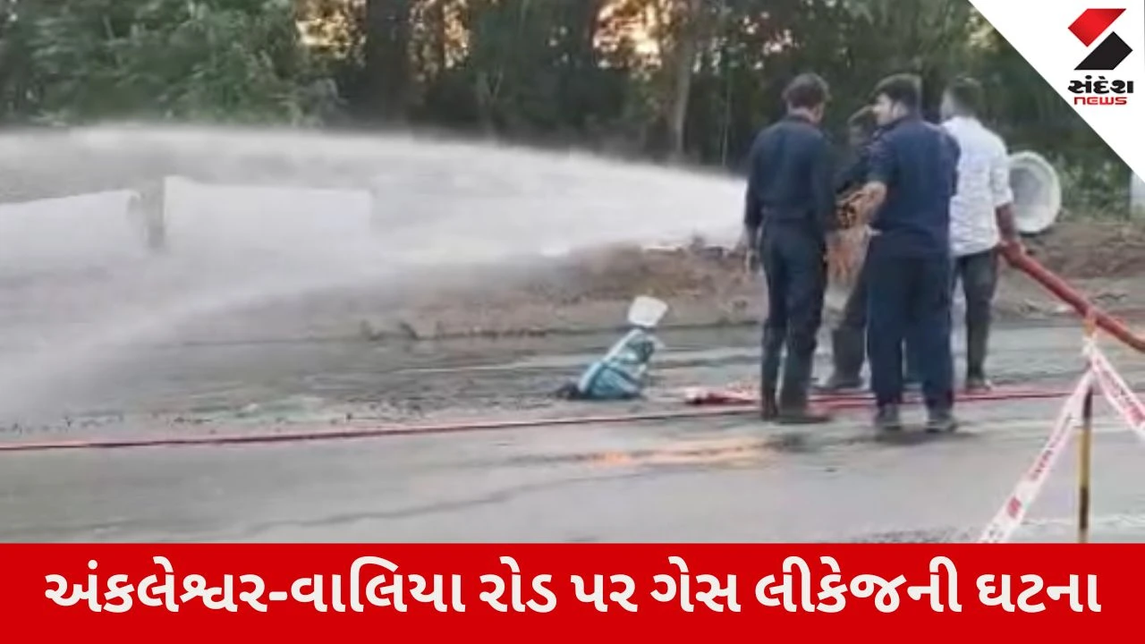 Bharuch News: અંકલેશ્વર-વાલિયા રોડ પર ગુજરાત ગેસની લાઇનમાં ભંગાણ, મચી દોડધામ